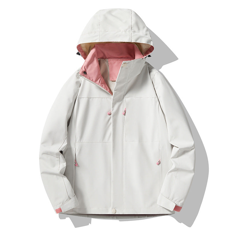 Herren Minimalistische technische Kapuzen-Softshelljacke mit mattem Finish und verdeckten Reißverschlüssen Drune