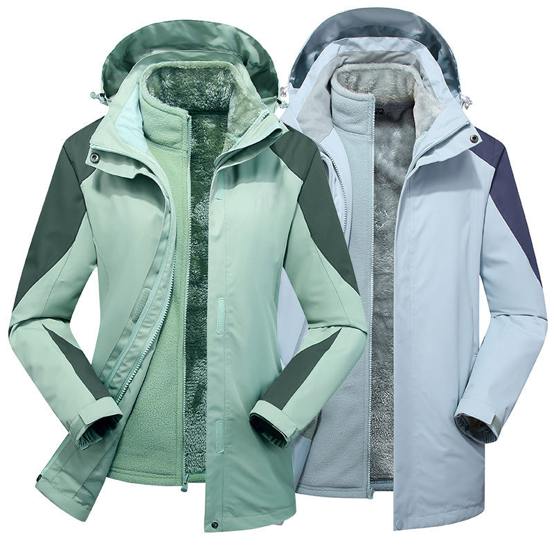 Damen zweilagige Softshelljacke mit herausnehmbarer Teddyfleece-Innenjacke und verstellbarer Kapuze Drune