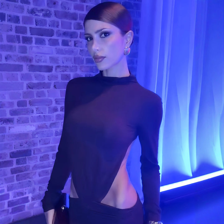 Damen Elegantes Wickelkleid mit langen Ärmeln und Raffungen Drune