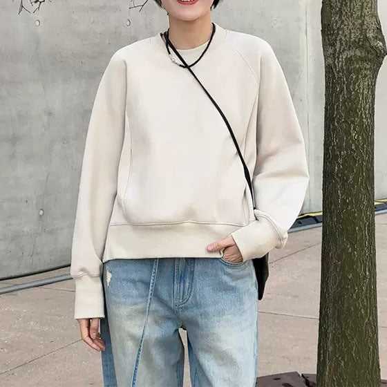 Damen Bequemer Sweatshirt mit raglan Ärmel Drune