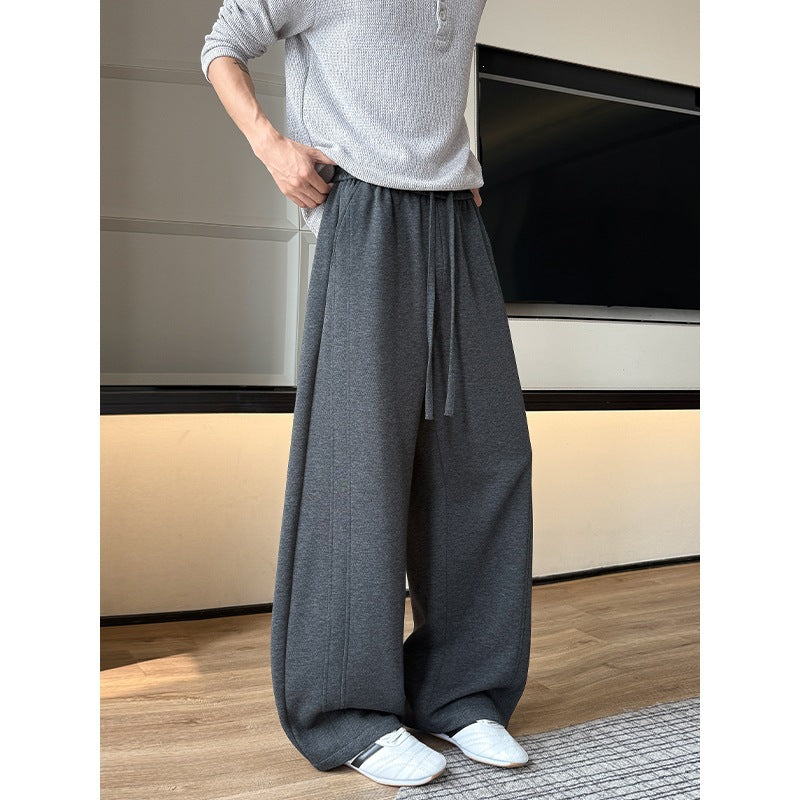 Herren Extraweite Relaxed-Loungehose aus atmungsaktivem Jersey mit Kordelzug Drune