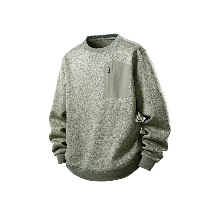 Herren Relaxed-Fit Struktursweatshirt mit Reißverschluss-Brusttasche Drune