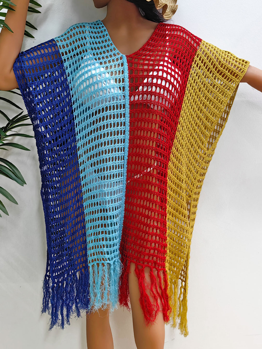 Damen luftig-transparenter Strandponcho Drune