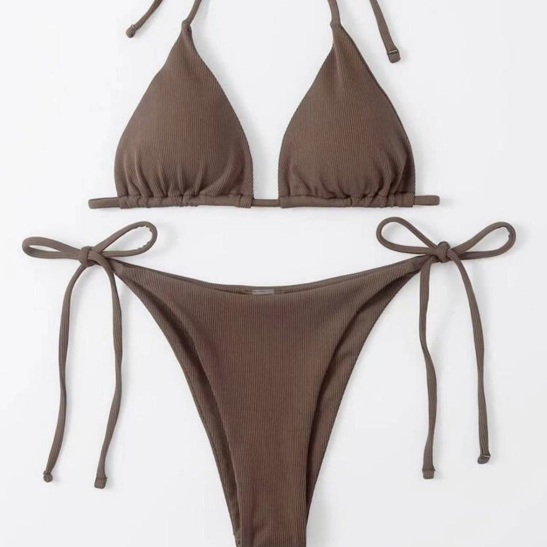 Damen Triangel-Bikini mit seitlichem Knoten und verstellbaren Trägern Drune