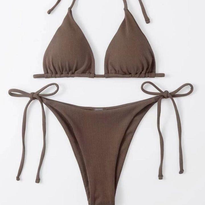 Damen Triangel-Bikini mit seitlichem Knoten und verstellbaren Trägern Drune
