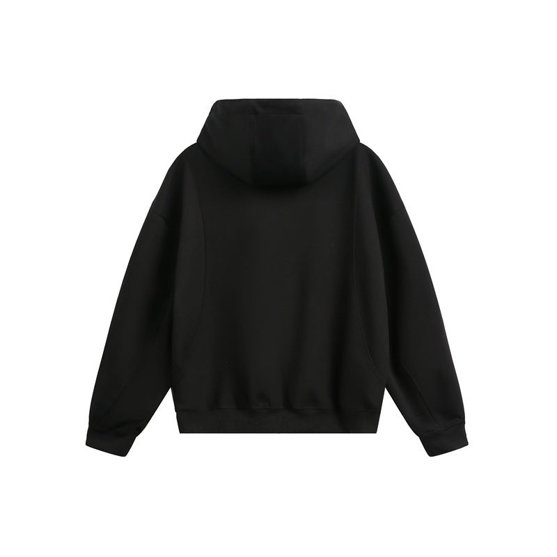 Damen Locker geschnittene Reißverschluss-Hoodie mit hohem Funnelkragen und Zwei-Wege-Funktion Drune