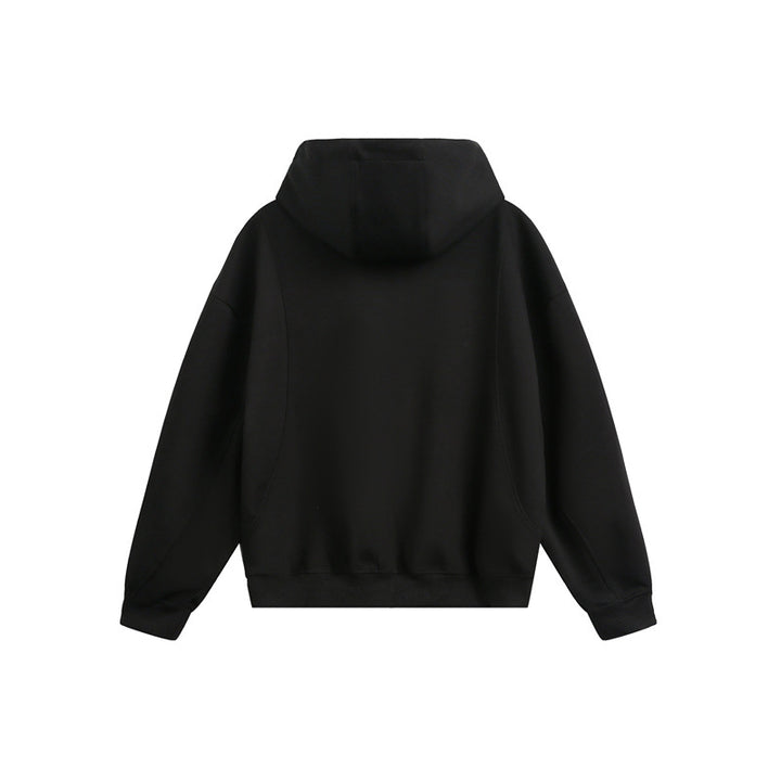 Damen Locker geschnittene Reißverschluss-Hoodie mit hohem Funnelkragen und Zwei-Wege-Funktion Drune