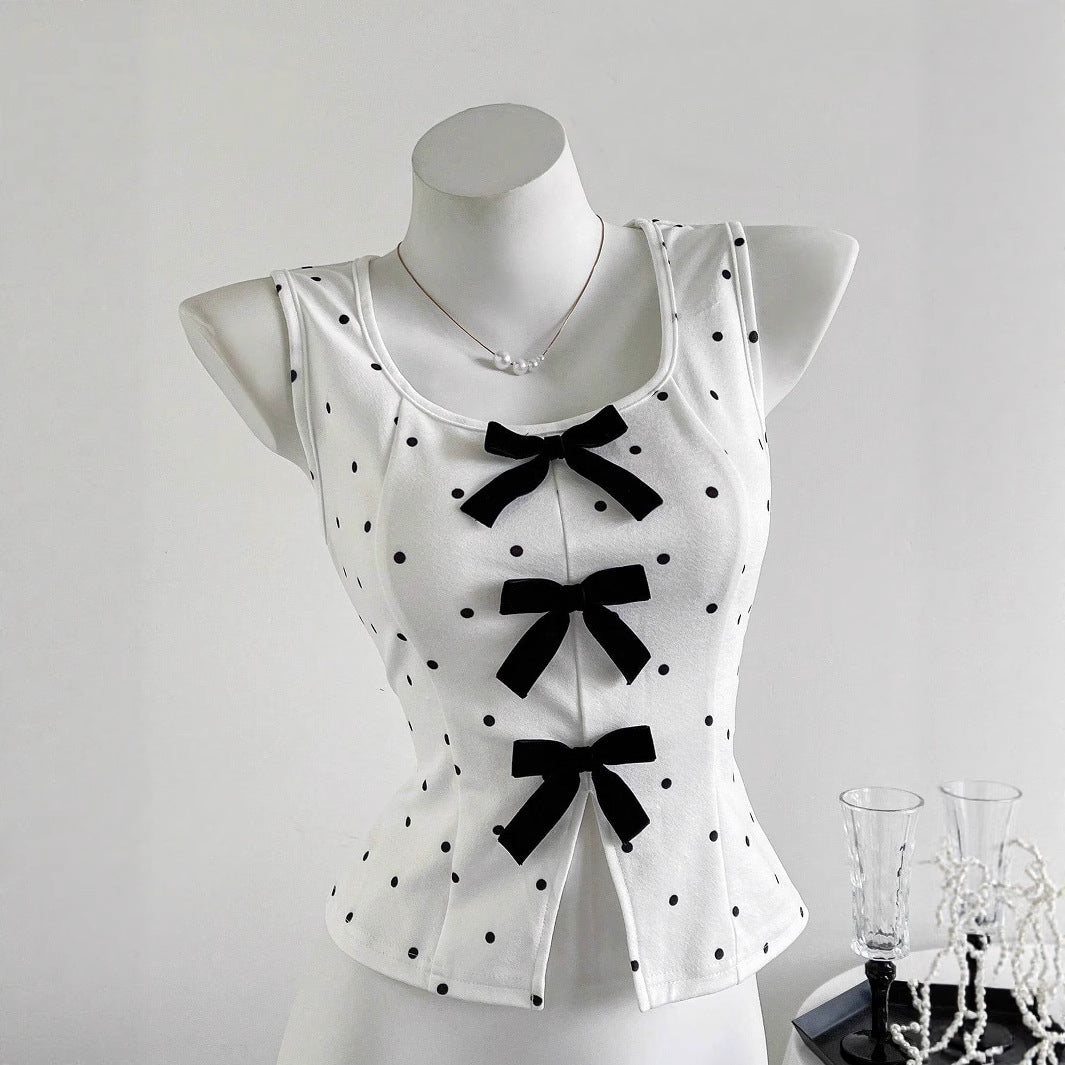 Damen Top mit Rüschendetails und Schleifen Drune