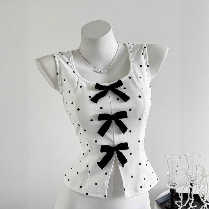 Damen Top mit Rüschendetails und Schleifen Drune