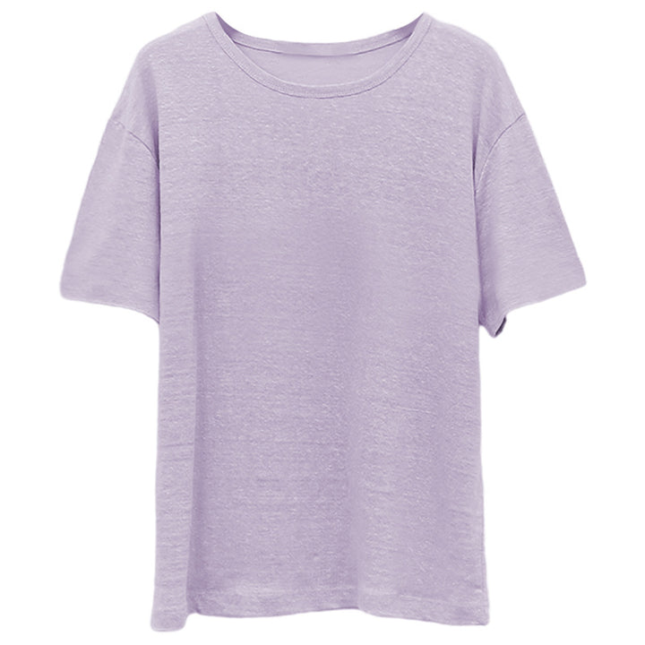 Damen lässiges Oversize T-Shirt aus atmungsaktiver Baumwollmischung mit strukturierter Oberfläche Drune