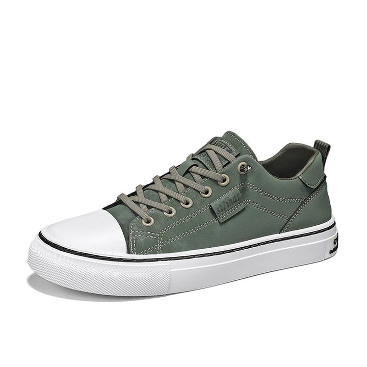 Herren klassische Low-Top Sneaker im Canvas-Look mit verstärkter Zehenkappe und gepolstertem Komfortfußbett Drune