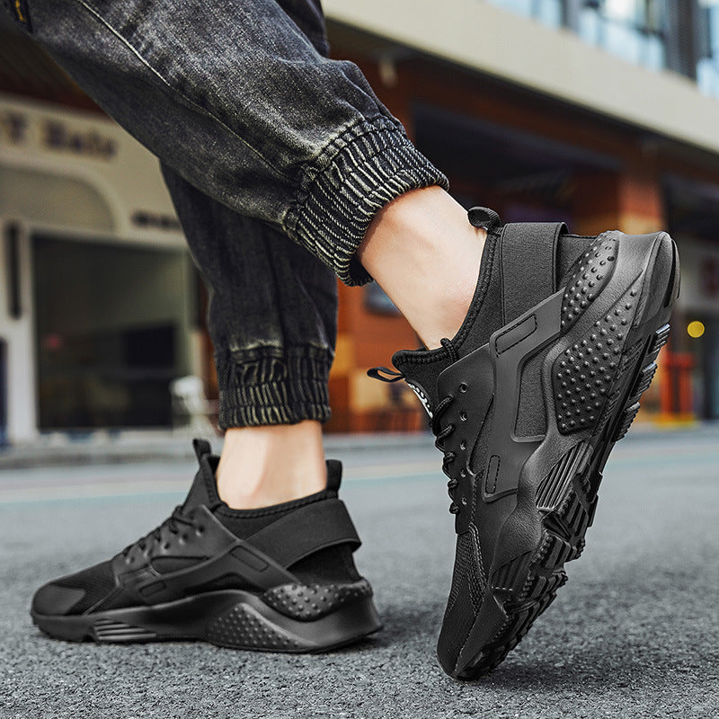 Herren sportlicher Training- und Lifestyle-Sneaker mit elastischem Fersenband, atmungsaktiver Strickkonstruktion und gedämpfter Wellen-EVA-Sohle Drune