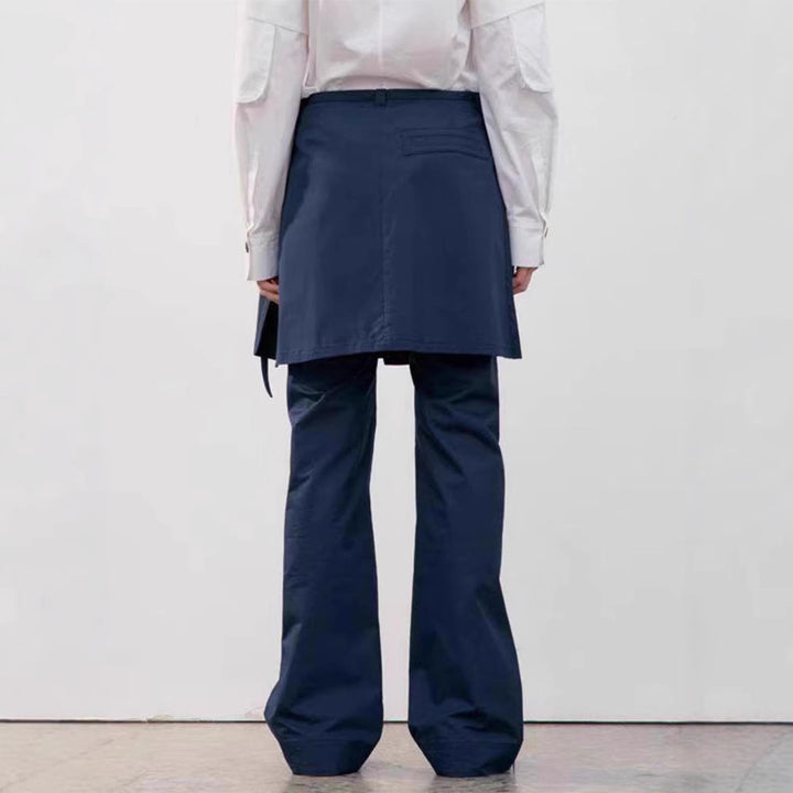 Damen Elegante und weit geschnittene Hose mit Overskirt Drune