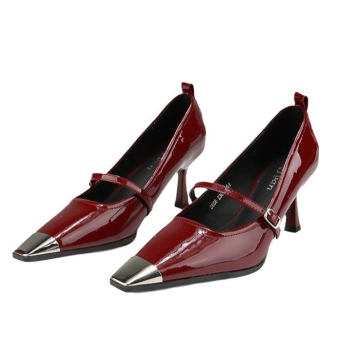 Damen elegante Slingback-Pumps mit spitzem Zehenbereich und glitzerndem Obermaterial Drune