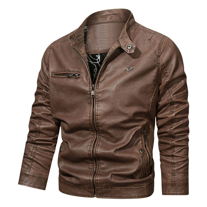 Herren Slim‑Fit Jeansblouson mit Used‑Optik, Reißverschluss‑Brusttasche und gesteppter Ärmelpartie Drune