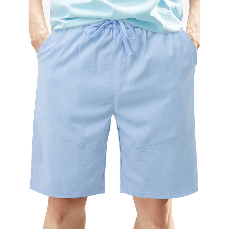 Herren nan knielange Leinenmix-Shorts mit elastischem Kordelzugbund und seitlichen Schubtaschen Drune