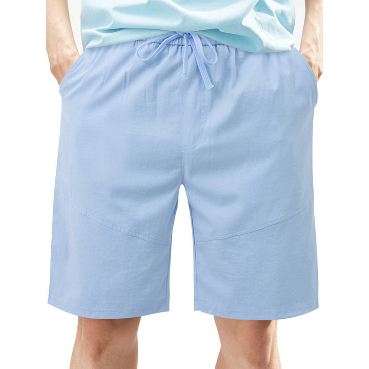 Herren nan knielange Leinenmix-Shorts mit elastischem Kordelzugbund und seitlichen Schubtaschen Drune