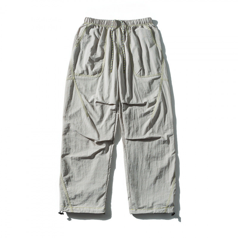 Unisex Weit geschnittene Outdoor-Hose mit elastischem Bund, Tunnelzug und verstellbarem Beinabschluss Drune