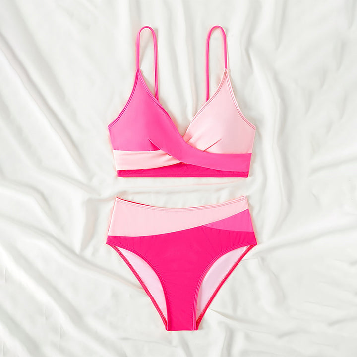 Damen Hochgeschnittener Bikini mit raffiniertem Wickeldesign Drune