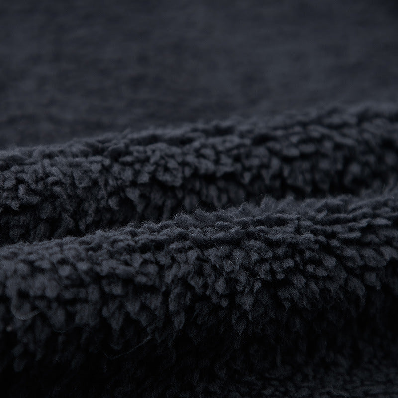 Herren Wattierte Fleece‑Teddyweste mit Sherpa‑Innenfutter, Stehkragen und Reißverschluss Drune