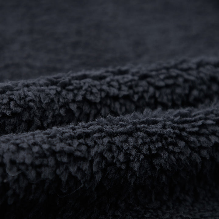Herren Wattierte Fleece‑Teddyweste mit Sherpa‑Innenfutter, Stehkragen und Reißverschluss Drune