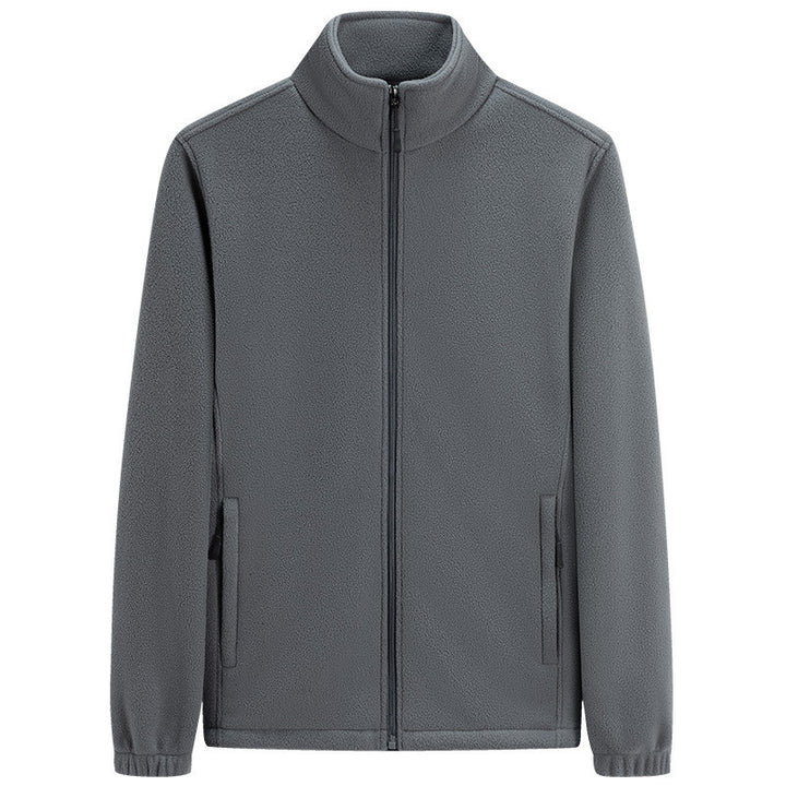 Herren klassische leichte Fleece-Zipjacke mit Stehkragen und Eingrifftaschen Drune