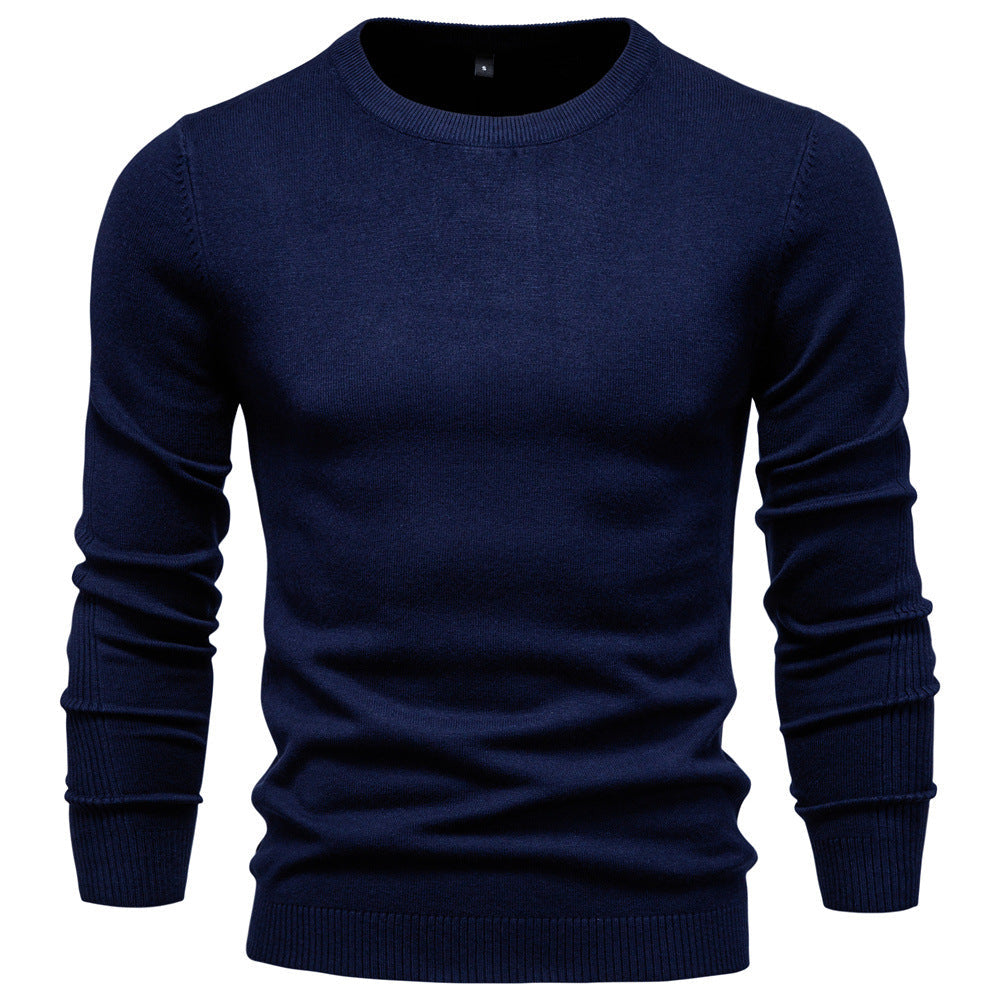 Herren Rundhals Pullover aus hochwertiger Baumwolle Drune