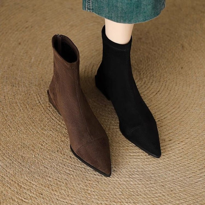 Damen Elegante spitze Stiefeletten mit flexiblem Schaft Drune