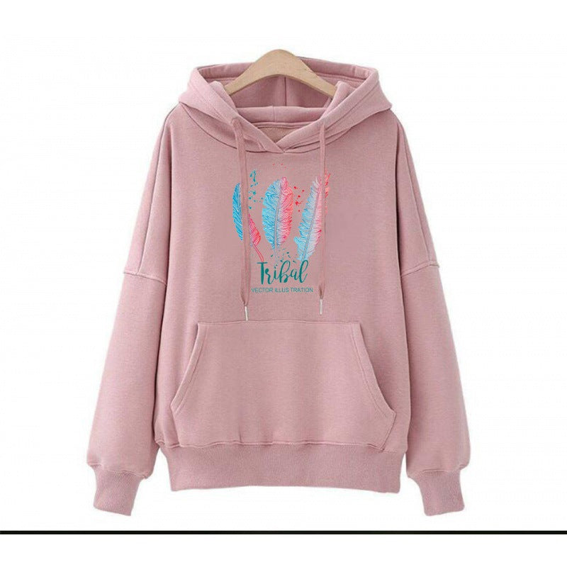 Damen Kuscheliger Kapuzenpullover mit tribalartigem Druck Drune