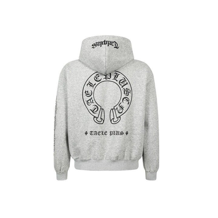 Unisex Kapuzenpullover im Urban‑Gothic‑Print mit geripptem Saum Drune