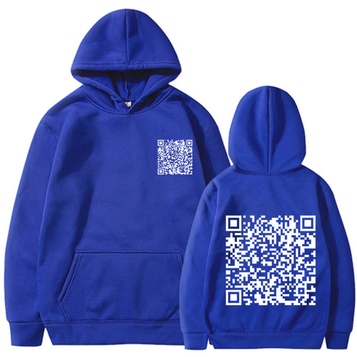 Damen Sportlicher Kapuzenpullover mit QR-Code Drune