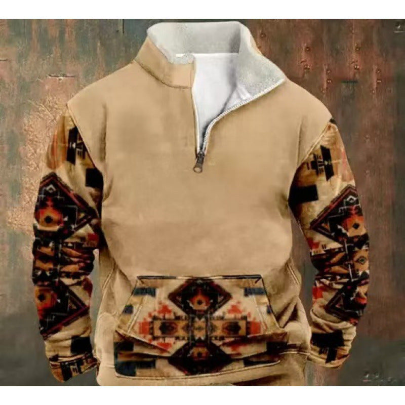 Herren Modischer Hoodie mit Kapuze und maritimem Druck Drune
