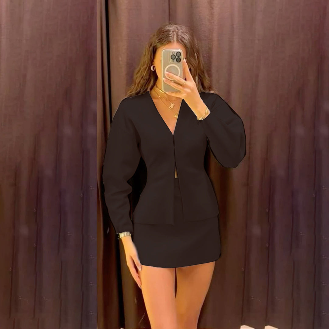 Damen nan taillierte Feinstrickcardigan mit V-Ausschnitt und Häkchenverschluss Drune