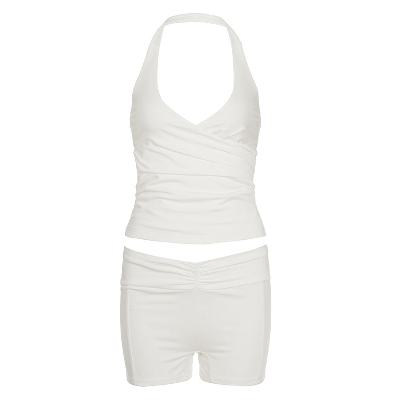 Damen Sportliches Bikini-Set mit hochgeschlossenem Top und modischen Shorts Drune