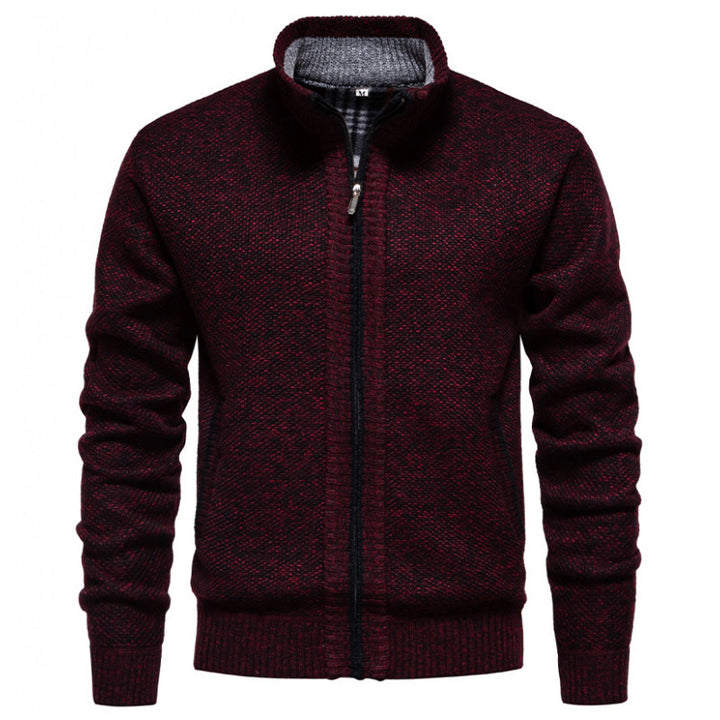 Herren Strickjacke mit hohem Kragen und praktischem Reißverschluss Drune