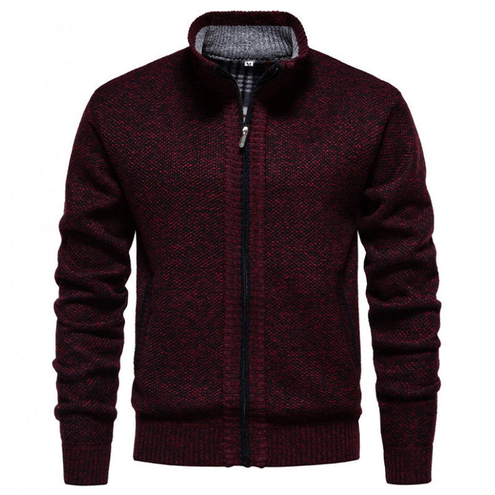 Herren Strickjacke mit hohem Kragen und praktischem Reißverschluss Drune
