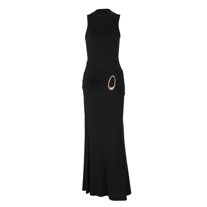 Damen Langermiges Maxikleid mit raffiniertem Raffungselement Drune
