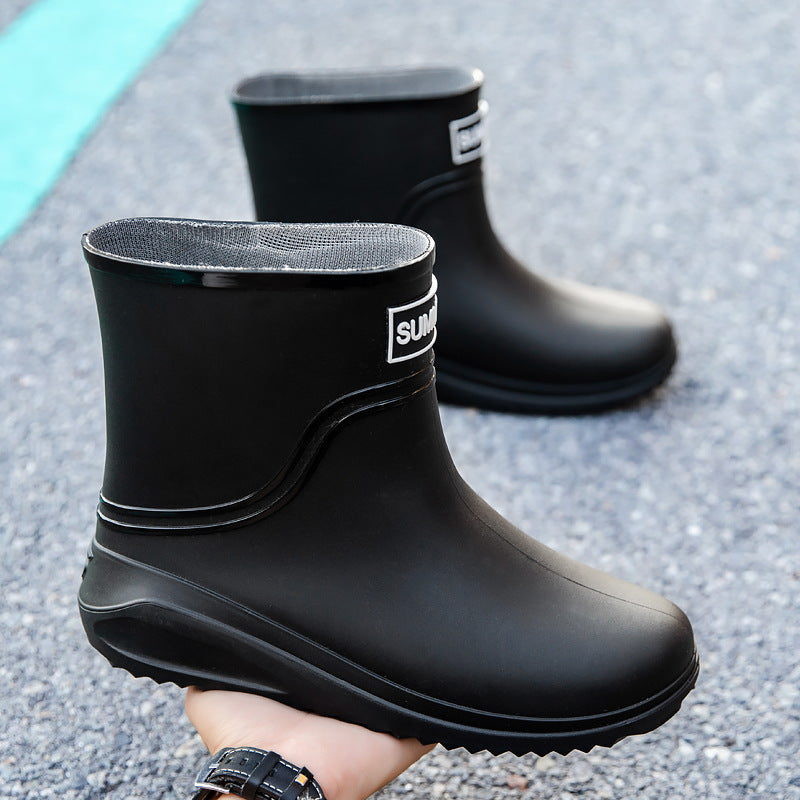 Damen Kurzschaftige Regenstiefeletten mit verstellbarem Zugband und reflektierendem Saum Drune