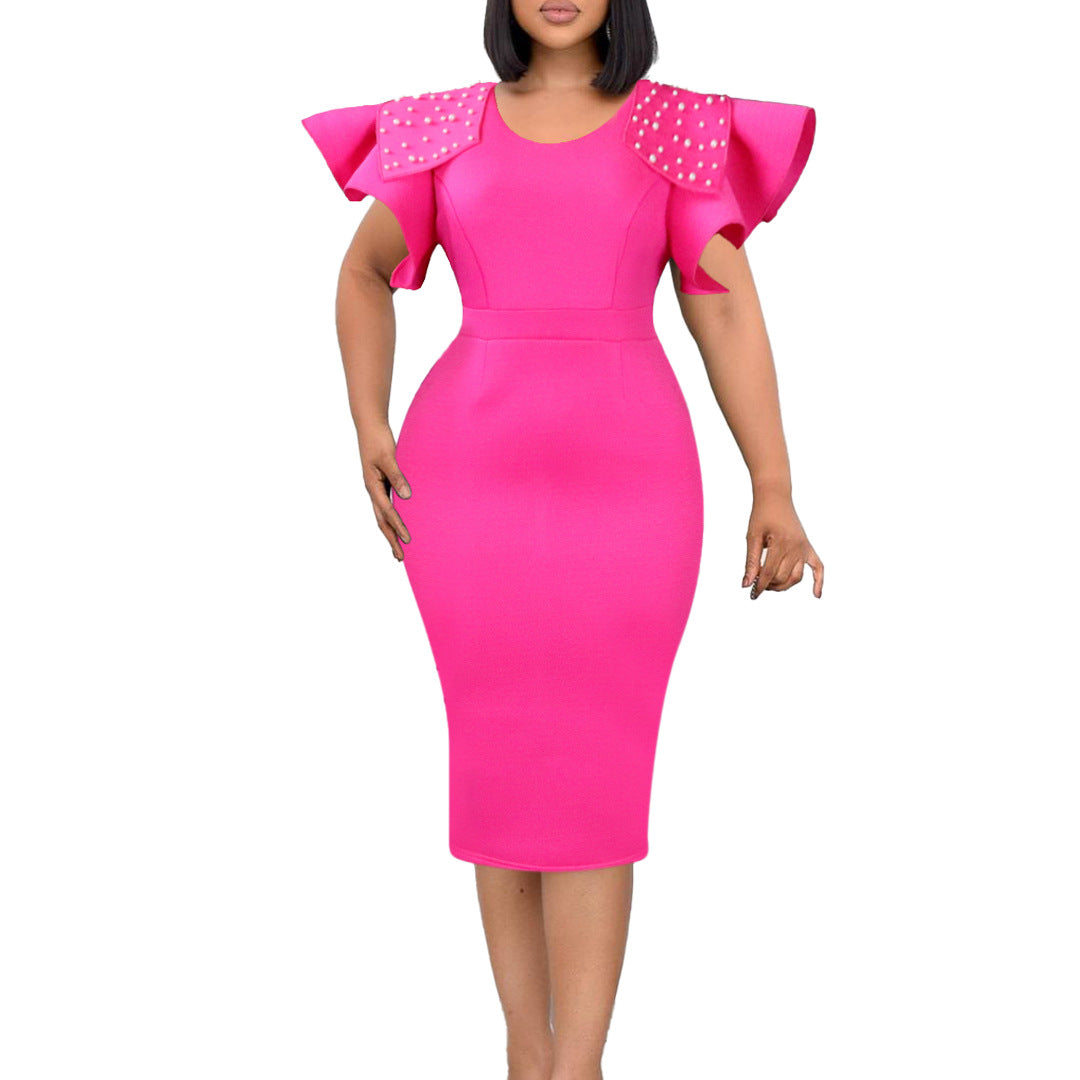 Damen Abendkleid mit strukturierten Rüschendetails Drune
