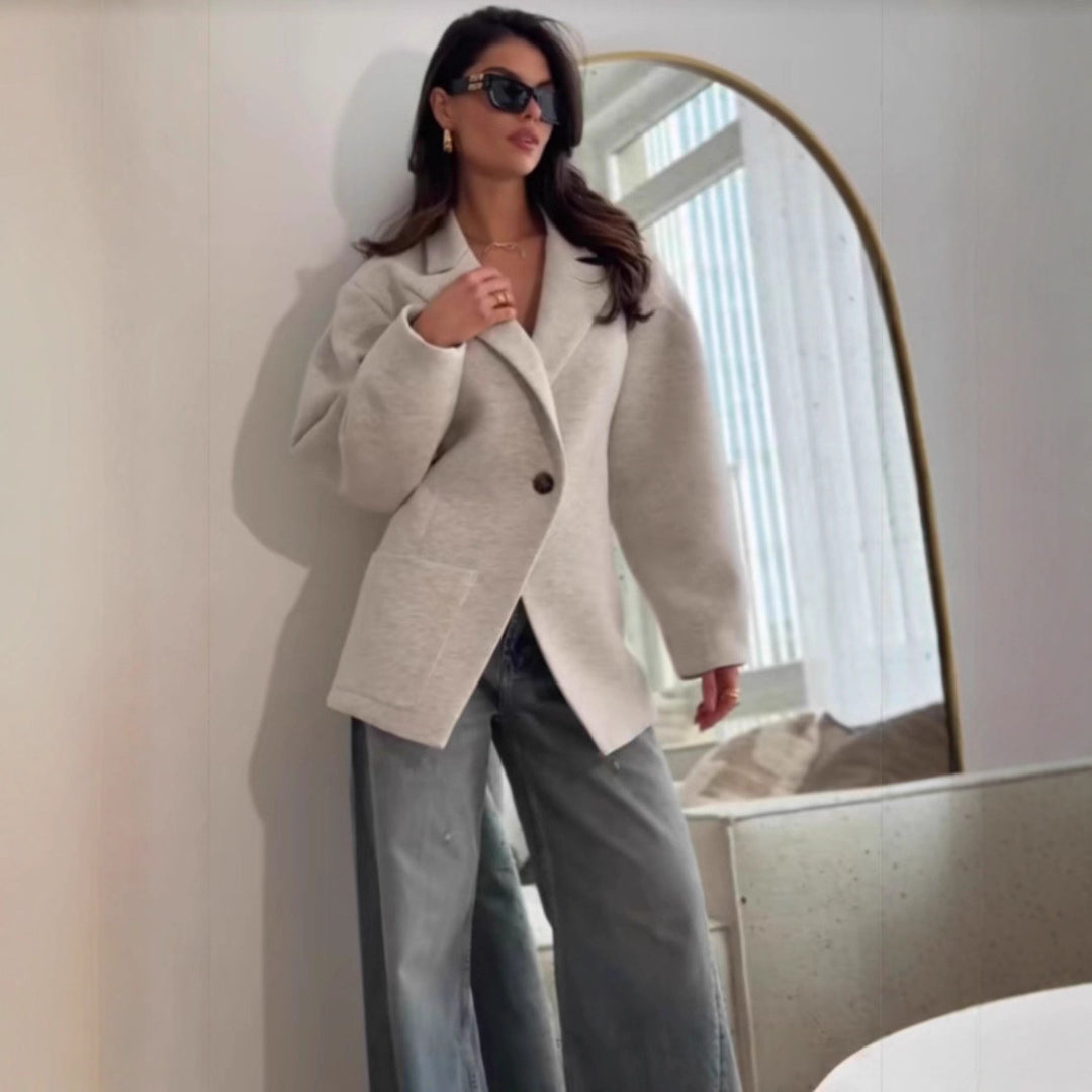 Damen Oversize Blazerjacke mit elegantem Schnitt und voluminösen Ärmeln Drune