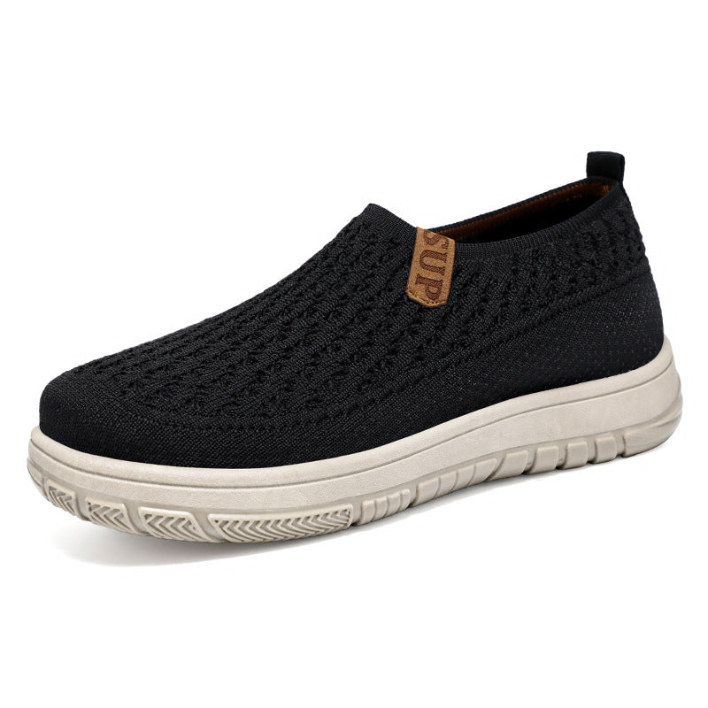 Damen nan gestrickter Slip-On Komfort-Sneaker mit elastischem Einstieg, atmungsaktivem 3D-Strick und gedämpfter EVA-Laufsohle Drune