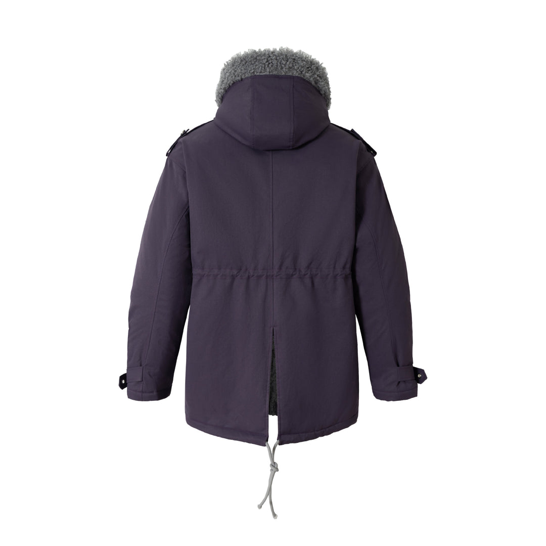 Damen Kurzparka mit Teddyfutter, Tunnelzug und Schnallenärmeln Drune