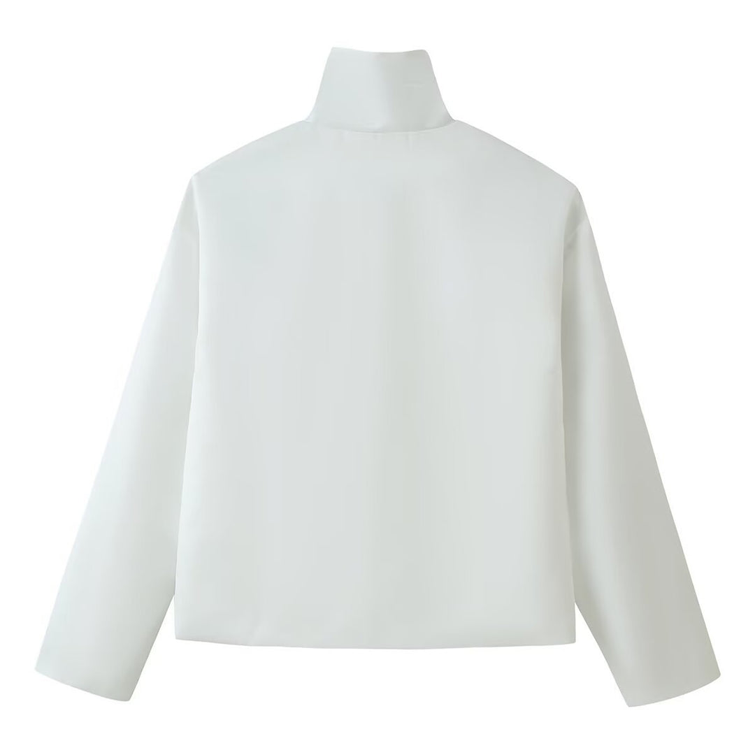 Damen Kurzer Blouson mit Stehkragen und dekorativen Knebelverschlüssen Drune