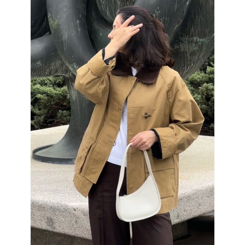 Damen Utility-Jacke mit klassischem Schnitt und hohem Kragen Drune