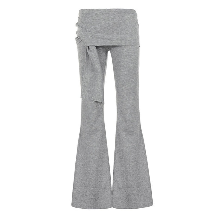 Damen Flair-Loungehose mit Wickelbund, Bindeschal und weitem Schlag Drune