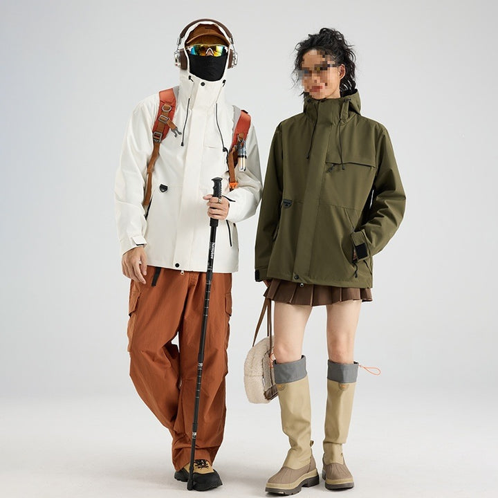 Herren Wasserdichte und atmungsaktive Ski‑ und Snowboardjacke mit Kapuze, Multi‑Taschen & Thermoversiegelung Drune