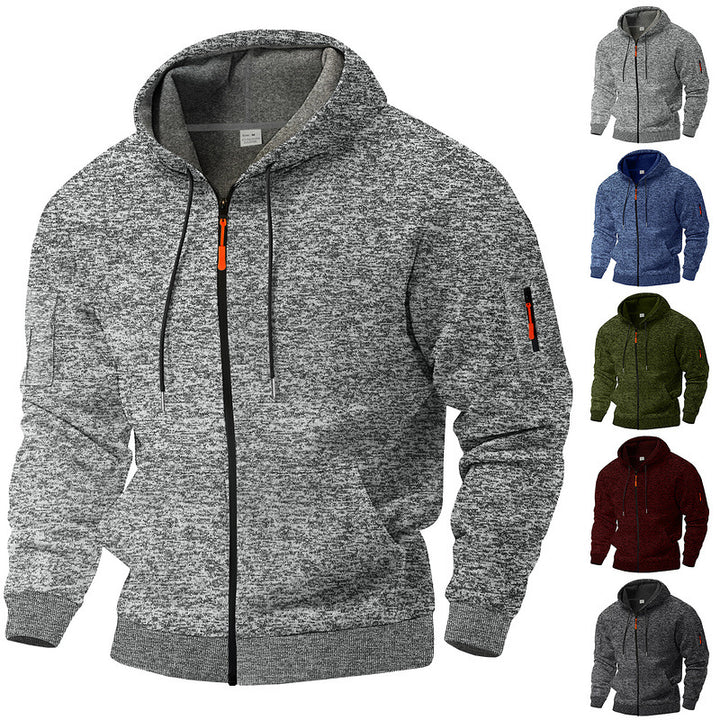 Herren nan sportliche Kapuzenjacke mit durchgehendem Reißverschluss und Ärmeltasche Drune