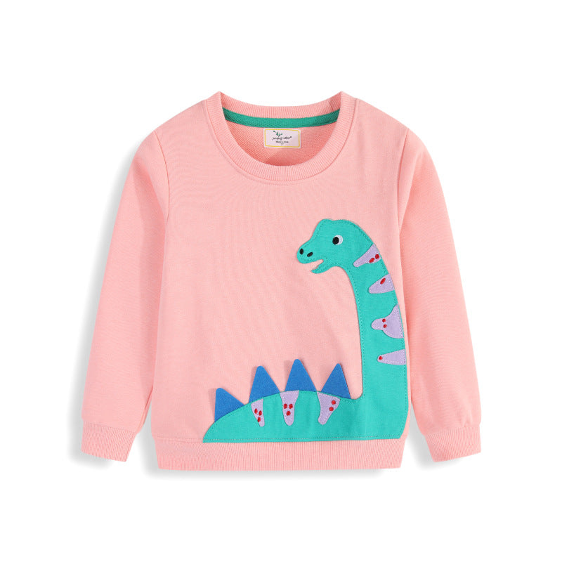Mädchen Sweatshirt mit niedlichem Dinosaurier-Applikationsdesign Drune