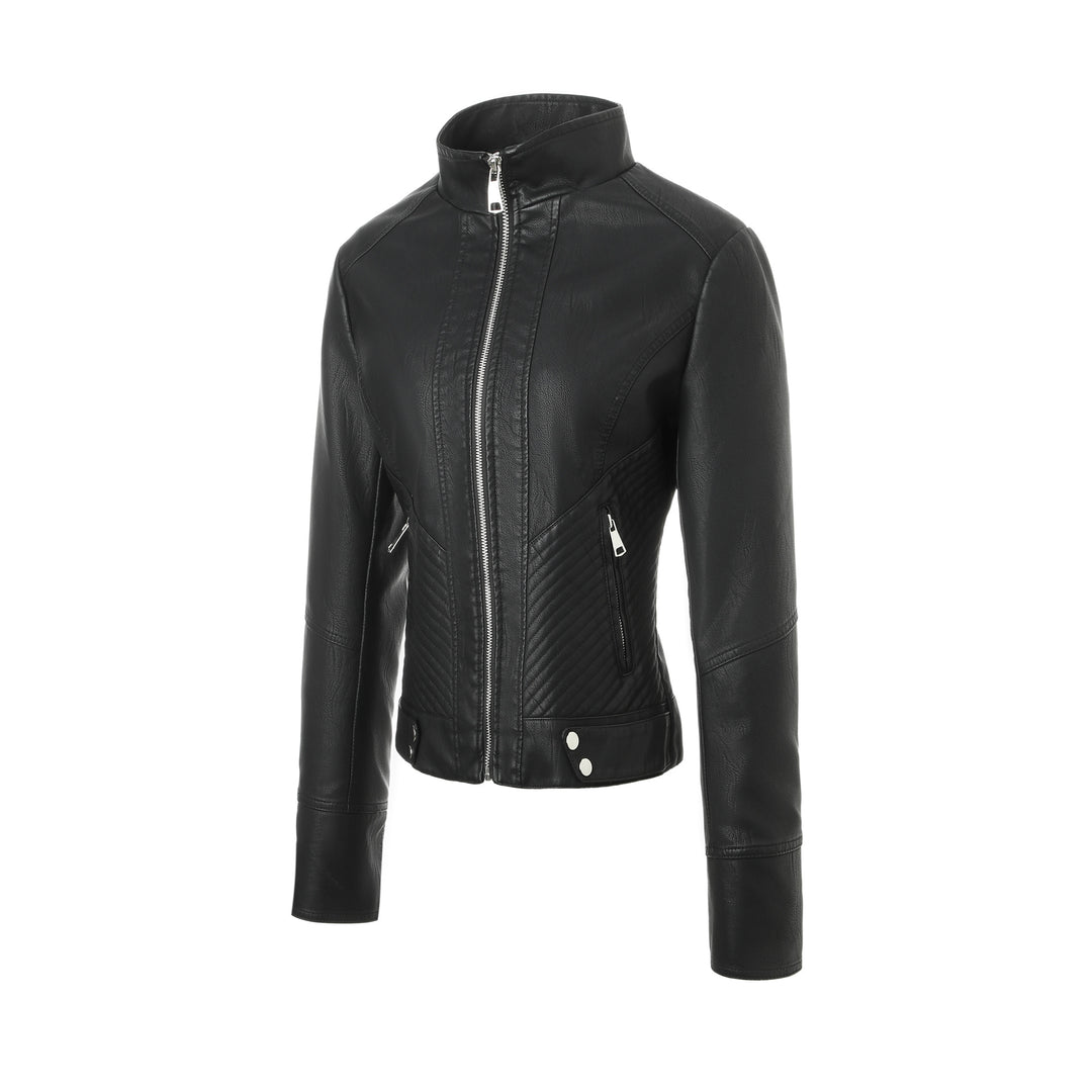 Damen Modische Bikerjacke mit ausgeprägtem Steppmuster Drune