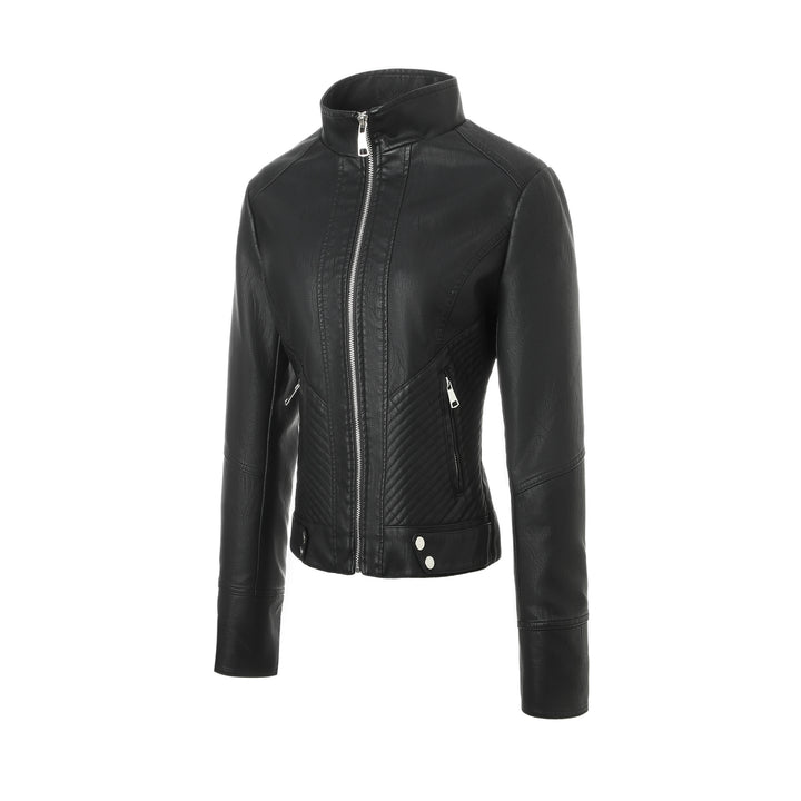 Damen Modische Bikerjacke mit ausgeprägtem Steppmuster Drune